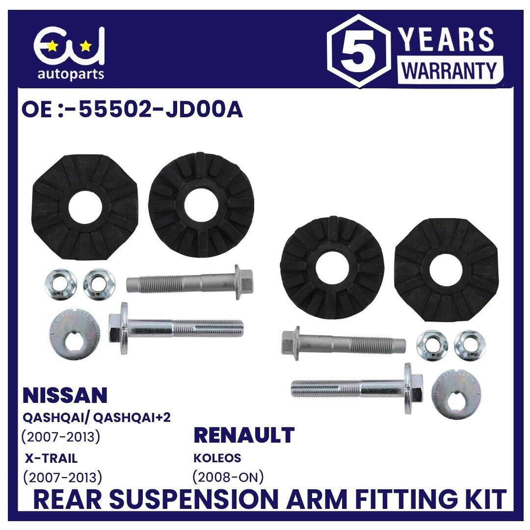 2X REAR LEFT + RIGHT WISHBONE TRAILING ARM FITTING KIT FOR NISSAN QASHQAI 07-19